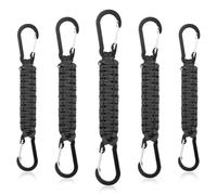 Lusofie 5 Stück Paracord Schlüsselanhänger Karabinerhaken D Ring Schlüsselband mit Karabiner Geflochtenes Lanyard Schlüsselring für Camping Wandern Angeln Reisen