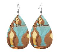 Lustig für Känguru-Zoo-Ohrringe für Frauen, tropfenförmige Leder-Ohrringe, doppelseitig, baumelnd, leicht, Damen-Ohr-Accessoires, Schmuck, modisch, Geburtstagsgeschenk