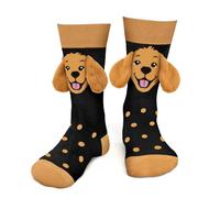 Lustige 3D Golden Retriever Hunde Socken für Herren Papa Teenager Junge - Bunte Witzige Männer Motiv Coole Tier Socken - Vatertag Geburtstag Weihnachten Geschenke Ideen für Hundeliebhaber Hundepapa