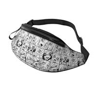 Lustige Ahegao Bauchtasche für Herren und Damen, verstellbarer Gürtel, lässige Brusttasche, Bauchtaschen für Reisen, Sport, Laufen, Wandern, Hüfttaschen, Schwarz , Einheitsgröße