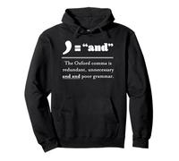 Lustige Anti-Oxford Comma Redundanz Journalismus Grafik Pullover Hoodie