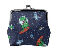 Lustige Astronauten Dinosaurier Rakete kleine Make-up-Tasche für Geldbörse, Mini tragbare Kosmetiktaschen, für Fitnessstudio und den täglichen Gebrauch, Schwarz , Einheitsgröße, Münztasche