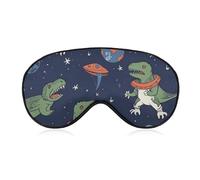 Lustige Astronauten-Dinosaurier-Raketen-Augenmaske, seitliche Schlafmaske, leichte Augenbinde, Schlafmaske, Nasenpolster und Gummiband für Kinder, Frauen und Männer