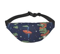 Lustige Astronauten-Dinosaurier-Raketen-Gürteltasche für Männer und Frauen, modische Hüfttasche überall, Crossbody-Tasche, Hüfttasche mit verstellbarem Riemen, wasserdichte Brusttasche für Reisen,