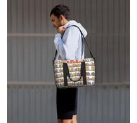 Lustige Bücherregal-Kollektion und Leiteraufdruck, Handgepäcktasche, Reisetasche, persönliche Gegenstände, für Reisen, Fitnessstudio, Sport, Wochenende, Schwarz , Einheitsgröße