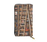 Lustige Bücherregale, Sammel- und Leiter-Geldbörse für Damen und Herren, Clutch, RFID-blockierend, Leder, große Kapazität, Geldbörse, Kreditkartenhalter, Geldtasche mit Reißverschluss, Handyhalter,