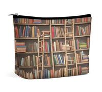 Lustige Bücherregale, Sammlung und Leiter, Make-up-Tasche, Reise-Kulturbeutel für Damen, wasserdichte Kosmetiktasche, kleine Reißverschlusstasche, tragbare Reisetaschen für Toilettenartikel, niedliche