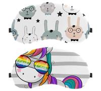 Lustige bunte Einhorn-Regenbogen-Brille mit Streifen