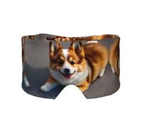 Lustige Corgi Butt Schlafmaske mit braunem Druck, blockiert leicht, weich, Komfort-Augenbinde mit verstellbarem Kopfband