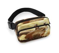 Lustige Eichhörnchen-Gürteltasche mit verstellbarem Riemen, modische Hüfttasche für Outdoor-Sport, Wandern, weiß, 20 x 13 cm, voll bedruckte Hüfttasche