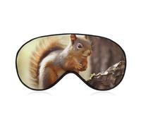 Lustige Eichhörnchen-Schlafmaske für Damen und Herren, Seitenschläfer-Augenabdeckung mit verstellbarem Riemen, weich, atmungsaktiv, Verdunkelungsmaske, rutschfest, tiefer Schlaf, Reisezubehör