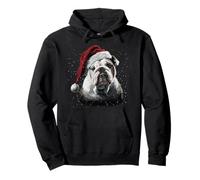 Lustige englische Bulldogge mit Weihnachtslichtern Pullover Hoodie