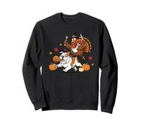 Lustige englische Bulldogge Türkei Thanksgiving Damen Herren Kinder Sweatshirt