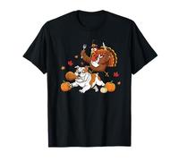 Lustige englische Bulldogge Türkei Thanksgiving Damen Herren Kinder T-Shirt