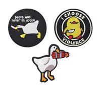 Lustige Enten-Patches, 3 Stück, Klett-Aufnäher für Rucksäcke und Kleidung, Militär-Design, 5,8-7,8 cm