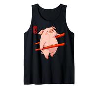 Lustige Essstäbchen in Schweine-Form, niedliche Tierkunst-Illustration Tank Top