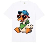 Lustige Gans mit Basecap und Herz-Sonnenbrille Comfort Colors Adult Heavyweight T-Shirt