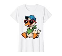 Lustige Gans mit Basecap und Herz-Sonnenbrille Preisgünstiges Grafik-T-Shirt