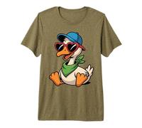 Lustige Gans mit Basecap und Herz-Sonnenbrille Premium T-Shirt