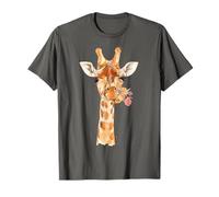Lustige Giraffe - Blumen Giraffe T-Shirt