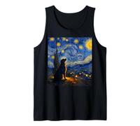 Lustige Golden Retriever Grafik Van Gogh Stil Sternennacht Tank Top
