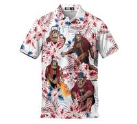 Lustige Golf-Shirts für Herren, Hawaiianische Poloshirts für Herren Unisex-Casual-Shirt Herren-Poloshirts Kurzarm, Klein