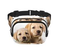 Lustige Gürteltasche für Damen, Motiv: Labrador, Welpe, Hund, wasserdicht, verstellbar, modisch, lässig, Umhängetasche, Bauchtasche für Laufen, Workout, Wandern, Reisen, Schwarz, Einheitsgröße,