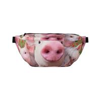 Lustige Gürteltasche mit niedlichem Schweine-Druck, lässig, leicht, Crossbody-Hüfttasche, Hüfttasche mit verstellbarem Riemen