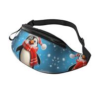 Lustige Gürteltasche mit weihnachtlichem Pinguin, für Herren und Damen, leicht, verstellbar, modische Hüfttasche für Reisen, Wandern, Laufen