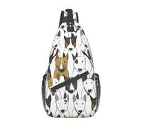 Lustige Hunde Bullterrier Bauchtasche für Mann Frauen Hüfttasche Verstellbarer Gürtel Lässige Brusttasche Bauchtaschen für Reisen Sport Laufen Wandern Hüfttaschen, Schwarz , Einheitsgröße
