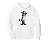 Lustige Katze mit Cowboyhut und Stiefeln Pullover Hoodie
