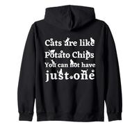 Lustige Katzen sind wie Kartoffelchips, die Man Nicht nur einen haben kann Kapuzenjacke
