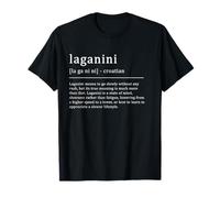 Lustige Kroatien Geschenke & Croatia Geschenkideen Laganini Relaxed Schwarz T-Shirt S Crew-Ausschnitt Halbarm Klassische Passform Polyester 100% Unisex-Erwachsene Frauen