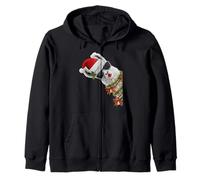 Lustige Lama Alpaka Dame Weihnachtsmütze Geschenk Kapuzenjacke