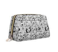 Lustige Make-up-Tasche mit Ahegao-Druck, tragbar, vielseitig, Kulturbeutel, große Kapazität, Kosmetiktasche für Damen, weiß, Einheitsgröße, Kulturbeutel