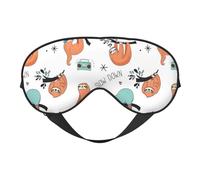 Lustige, niedliche Tier-Faultier-Musik, doppelseitige weiche Verdunkelungs-Augenmaske, Entspannung, Nulldruck, Nachtschlaf-Augenmaske