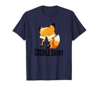 Lustige Outfits für Schlafen, Kuscheln und Chillen Cuddle Shirt Fuchs Pyjama Schlafanzug Nachthemd Fuchs T-Shirt, Unisex Erwachsene, Cartoon, Blau, S