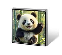 Lustige Panda-Anstecknadel, quadratisch, modische Brosche, Anstecknadel, niedliche Knopfabzeichen, Legierung, Knopfnadeln, Emaille, Pinback für Hut, Hemd, Kleidung, Taschen
