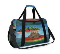 Lustige Reisetasche für Mädchen, Jungen, Damen, Herren, Regenschirm, Katze, Meer, Wochenende, Übernachtung, Schultertasche, Handtasche, für Reisen, Sport, Fitnessstudio