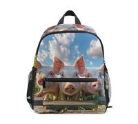 Lustige rosa Schweinchen Kleinkind Junge Rucksack mit Namensschild Vorschulrucksack für Mädchen, Lustige rosa Schweine, 3-5 Years, Niedliche Rucksäcke