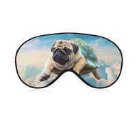 Lustige Schildkröten-Mops-Schlafmaske, weich, bequem, Augenmaske mit verstellbarem Riemen, Augenschutz, Augenschutz für Männer und Frauen, Arbeit, Reisen