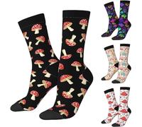 Lustige Socken für Pilzliebhaber, Pilzdruck, lässige Crew-Socken, Geschenke für Männer und Frauen, Lustiger Pilz, One size