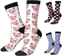 Lustige Socken für rosa Schweineliebhaber, niedliches Schwein bedruckt, lässige Crew-Socken, Geschenke für Männer und Frauen, schwein, One size