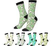 Lustige Socken für Tierliebhaber, niedlicher Frosch bedruckt, lässige Crew-Socken, Geschenke für Männer und Frauen, Frosch, Süßer Frosch, One size