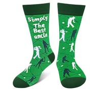 Lustige Socken Herren Onkel - Simply The Best Uncle Geschenke für Männer - Bunte Witzige Motiv Verrückte Socken Happy Funny Socks - Golf Zubehör Geburtstagsgeschenk Vatertag Weihnachten Geschenkideen