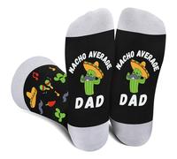 Lustige Socken Herren Papa - NACHO AVERAGE DAD Geschenke für Männer Vater Daddy - Bunte Witzige Motiv Coole Socken Happy Funny Socks - Geburtstagsgeschenk Vatertag Weihnachten Strümpfe Geschenkideen