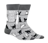 Lustige Socken Herren Papa Opa - COOL DAD Geschenke für Männer Vater - Bunte Witzige Motiv Katzen Verrückte Socken Happy Funny Socks - Geburtstagsgeschenk Vatertag Weihnachten Strümpfe Geschenkideen