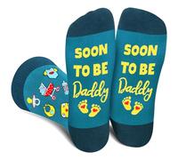 Lustige Socken Herren Papa - SOON TO BE DADDY Geschenke für Männer Vater Dad - Bunte Witzige Motiv Coole Socken Happy Funny Socks - Geburtstagsgeschenk Vatertag Weihnachten Strümpfe Geschenkideen