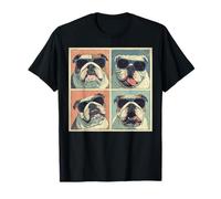 Lustige Sonnenbrille, englische Bulldogge, Photobooth Selfie Pop Art T-Shirt