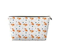 Lustige süße Corgi Hunde-Baseball-Make-up-Tasche, Kosmetiktasche, Reise-Kulturbeutel, Make-up-Tasche für Damen, Leder-Make-up-Tasche, Organizer, niedliche Make-up-Tasche, Gold, Einheitsgröße